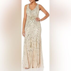 Adrianna Papell Women's Beaded Long Dress